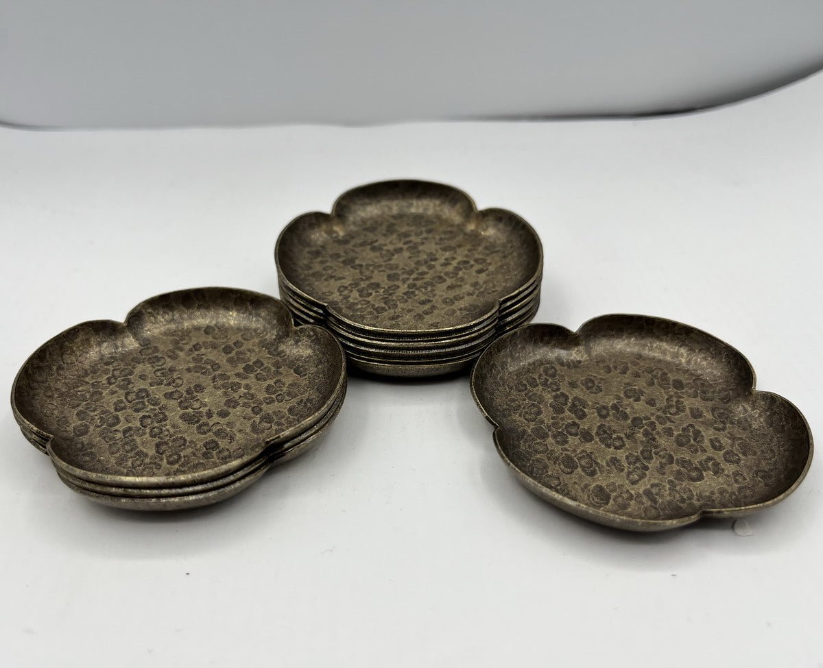 Petal Shape Irregular Pattern Copper Tea Coaster(Per One) - Taishan Tea Club