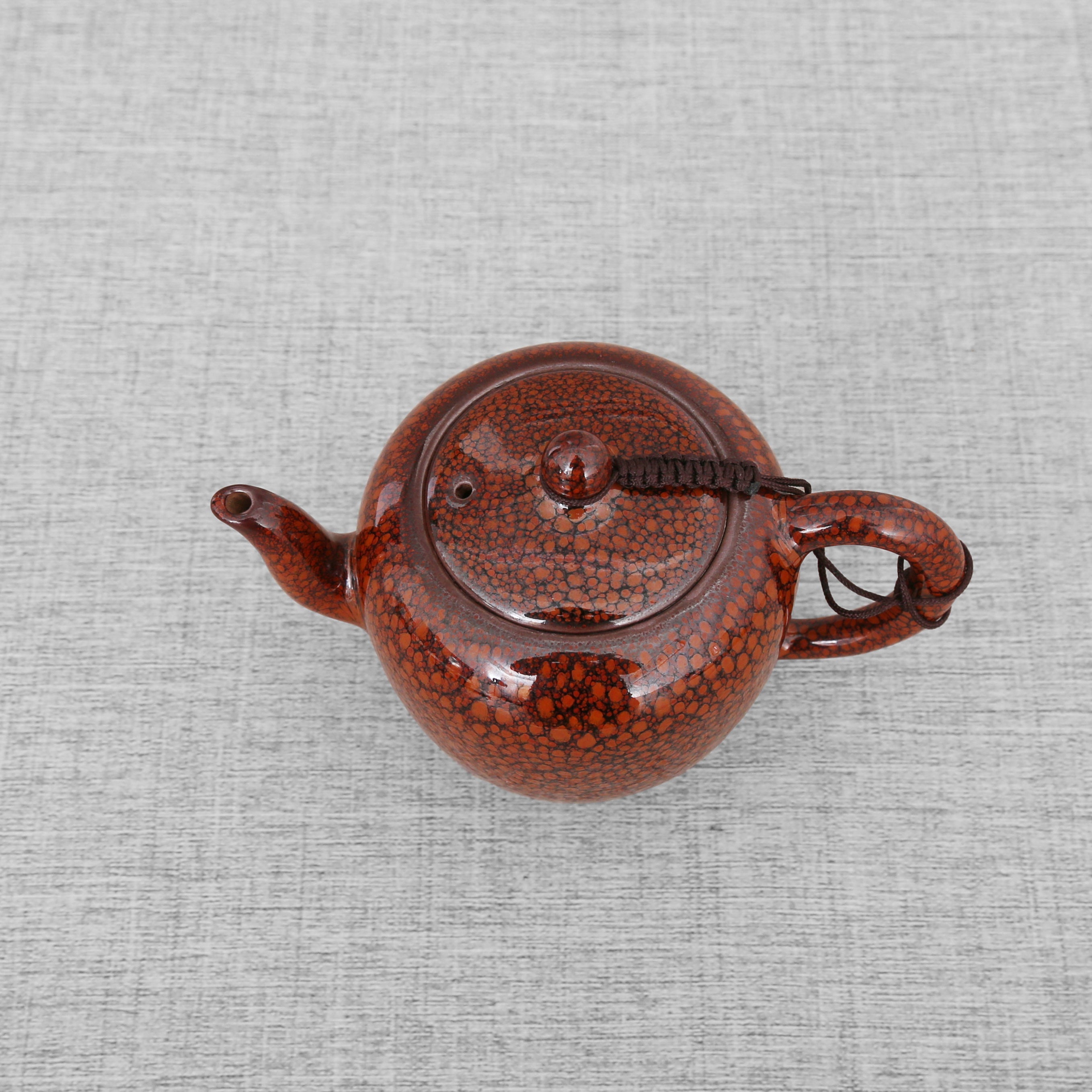 Red Orange Single Jian Zhan Teapot (Fire Phoenix) - Taishan Tea Club