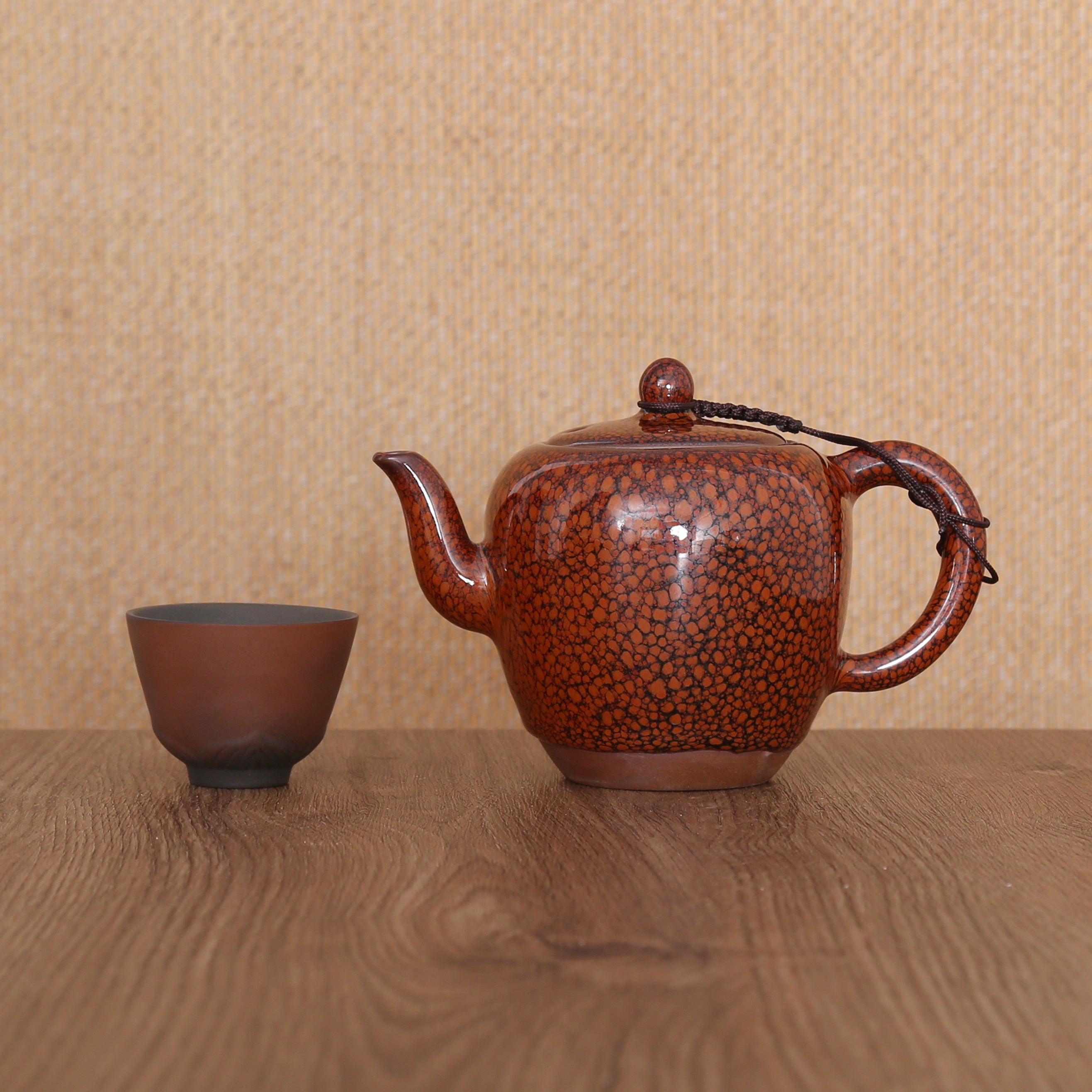 Red Orange Single Jian Zhan Teapot (Fire Phoenix) - Taishan Tea Club