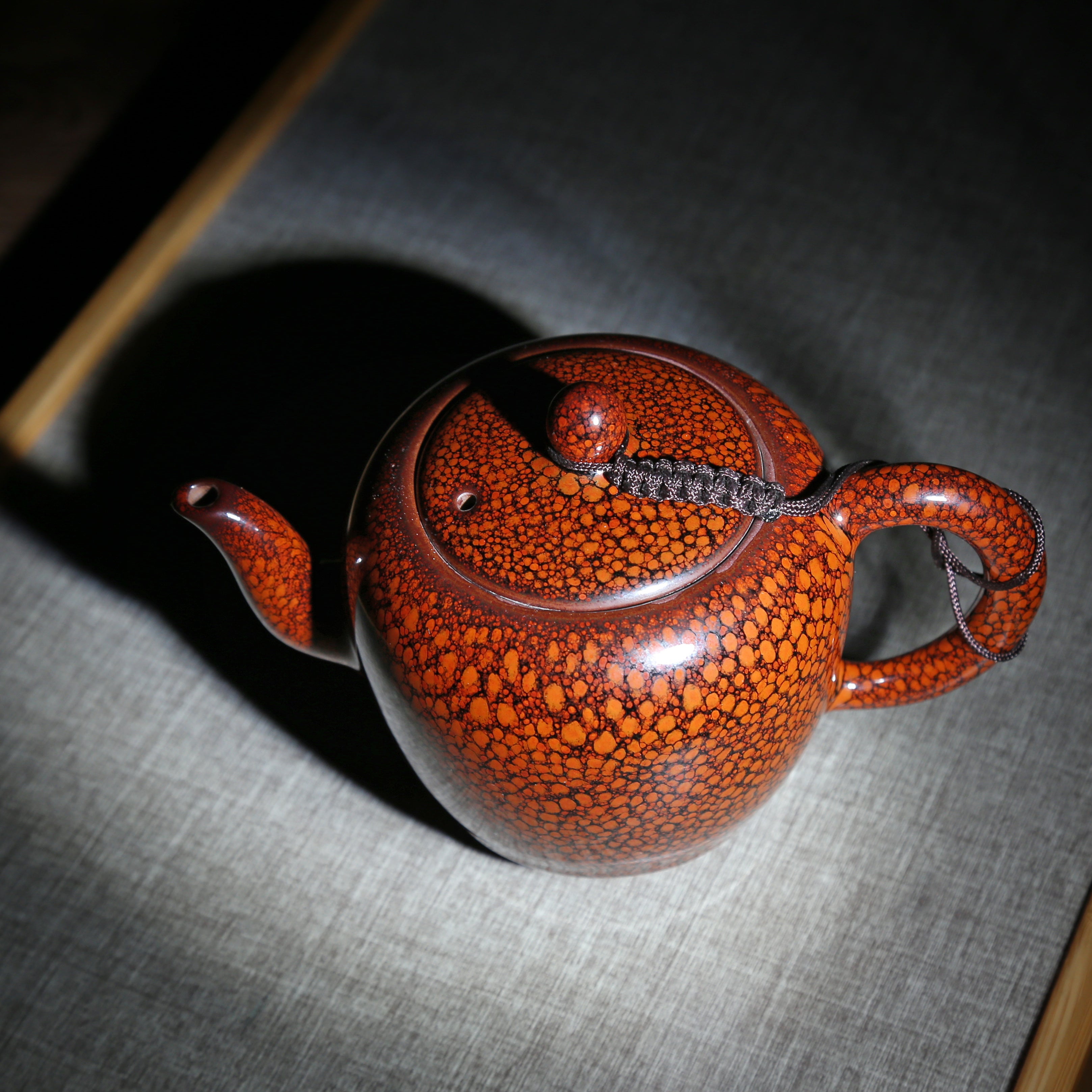 Red Orange Single Jian Zhan Teapot (Fire Phoenix) - Taishan Tea Club