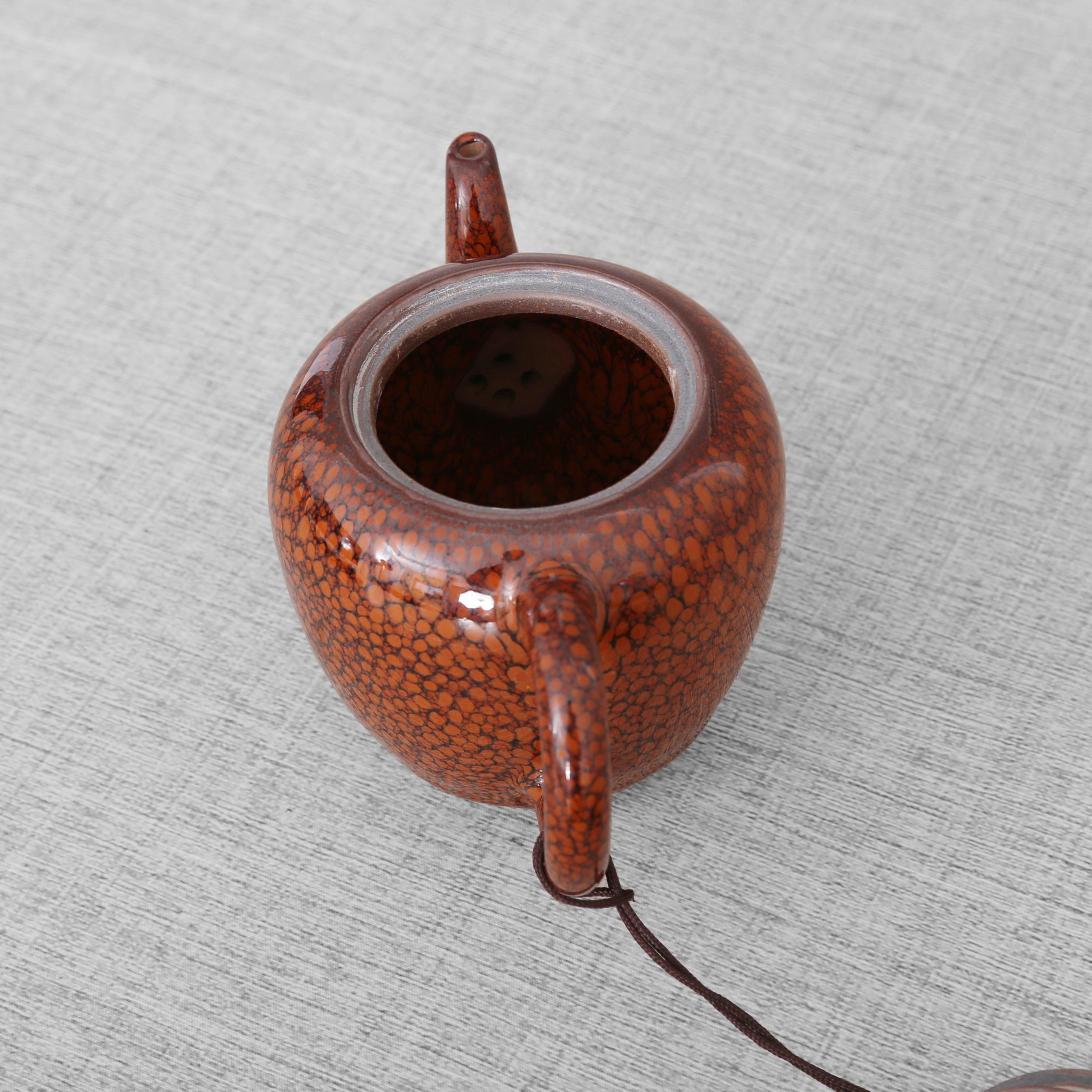 Red Orange Single Jian Zhan Teapot (Fire Phoenix) - Taishan Tea Club