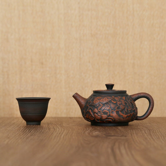 Single Teapot,Purple Pottery SJT1(Man Diao) - Taishan Tea Club