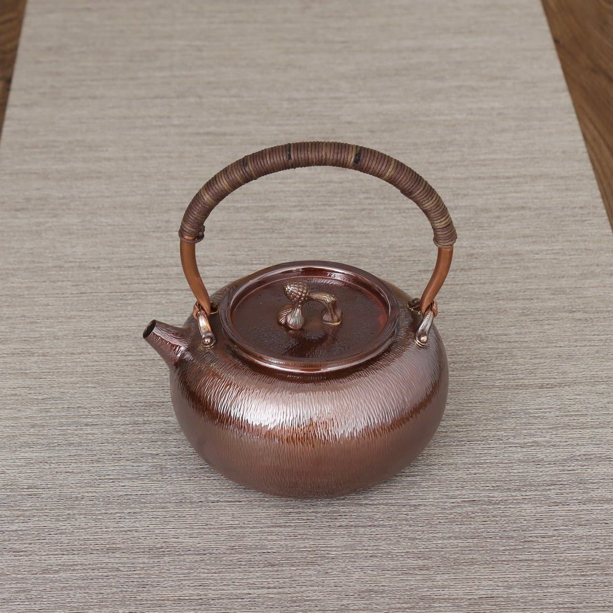 Stripe Pattern Copper Tea Kettle - Taishan Tea Club