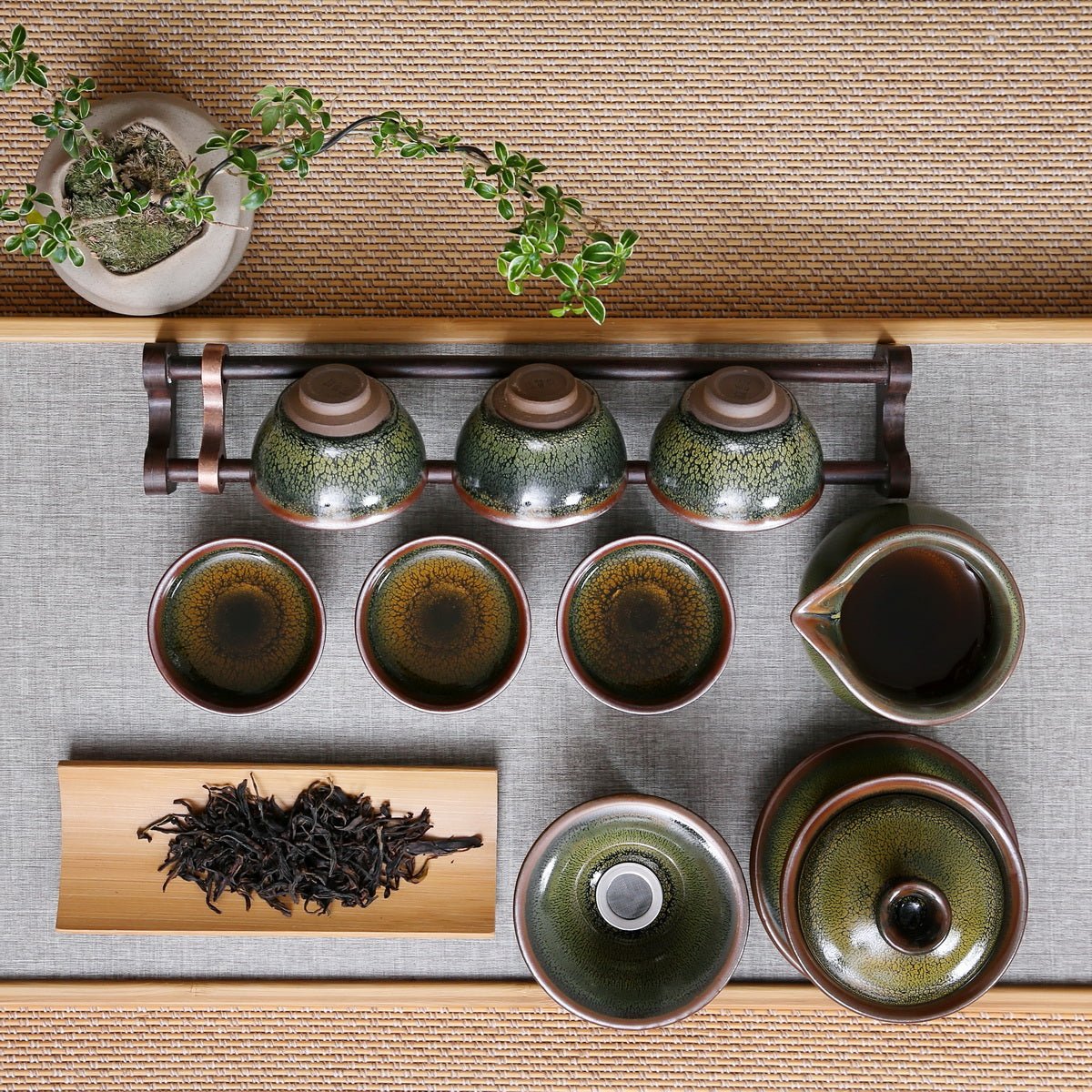 Tawny Partridge Spot Pattern Jian Zhan Gift Tea Set - Taishan Tea Club