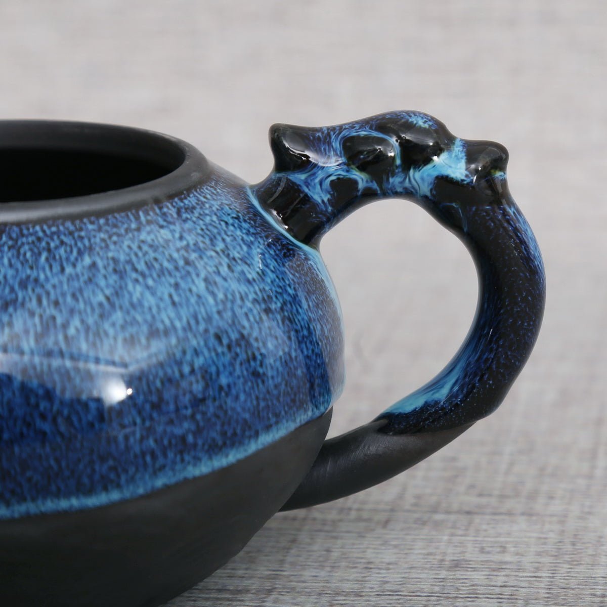 Travel tea set - 1 teapot 4 teacups (Dragon, Blue) - Taishan Tea Club