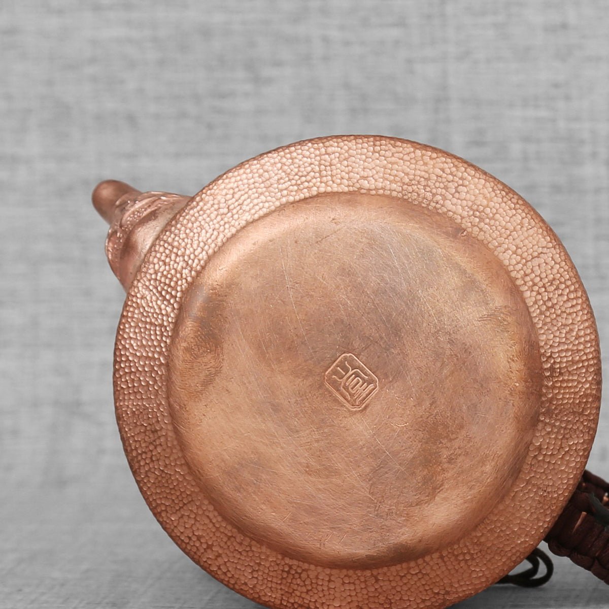 Vintage Chinese Idiom Lettering Cattle Copper Teapot - Taishan Tea Club